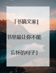 书摘文案| 书里最让你不能忘怀的句子