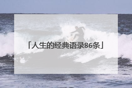 人生的经典语录86条