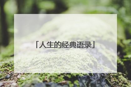 人生的经典语录