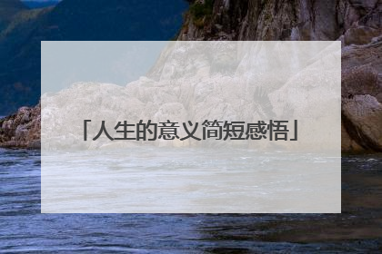 人生的意义简短感悟