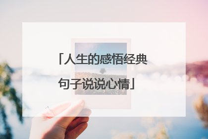 人生的感悟经典句子说说心情