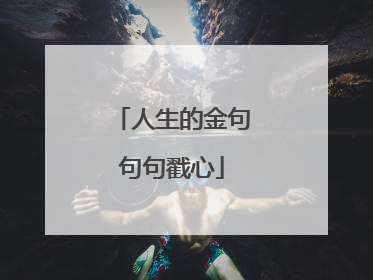 人生的金句句句戳心