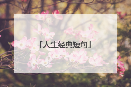 人生经典短句