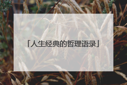 人生经典的哲理语录