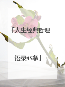 人生经典哲理语录45条