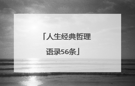 人生经典哲理语录56条