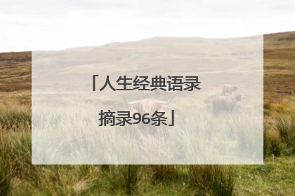人生经典语录摘录96条