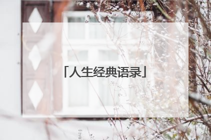 人生经典语录