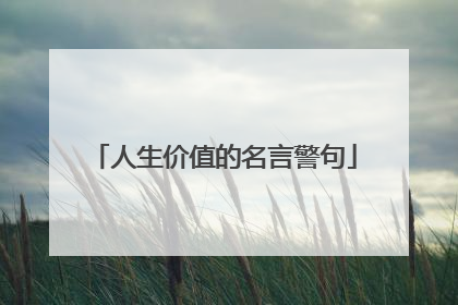人生价值的名言警句