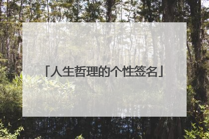 人生哲理的个性签名