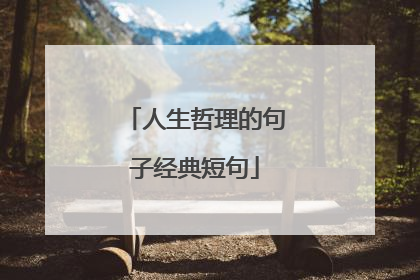 人生哲理的句子经典短句