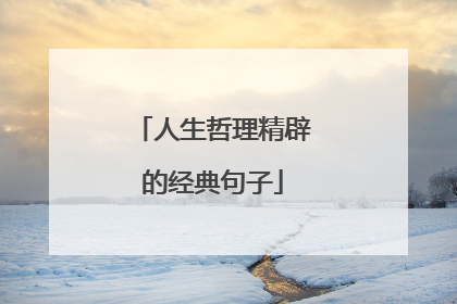 人生哲理精辟的经典句子