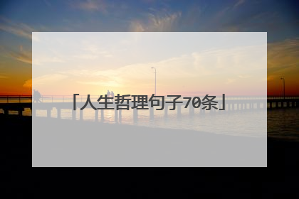 人生哲理句子70条