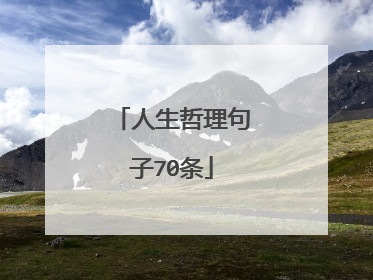 人生哲理句子70条