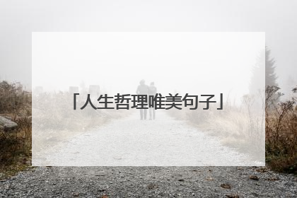 人生哲理唯美句子