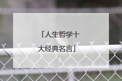 人生哲学十大经典名言