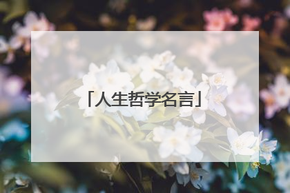 人生哲学名言