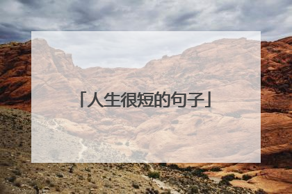人生很短的句子