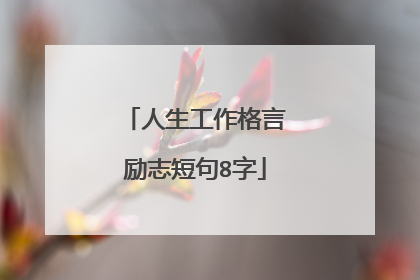 人生工作格言励志短句8字