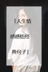 人生情感感悟经典句子