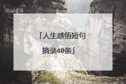 人生感悟短句摘录40条
