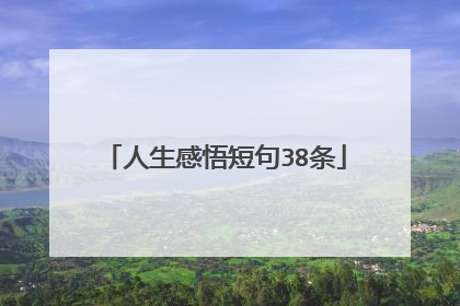 人生感悟短句38条