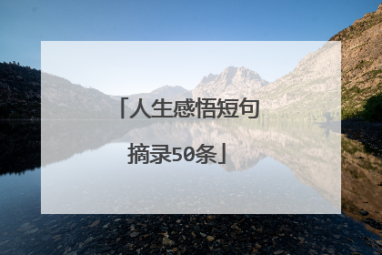 人生感悟短句摘录50条