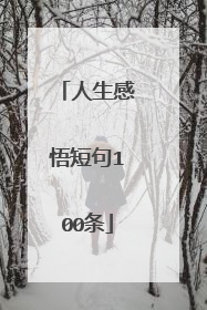 人生感悟短句100条