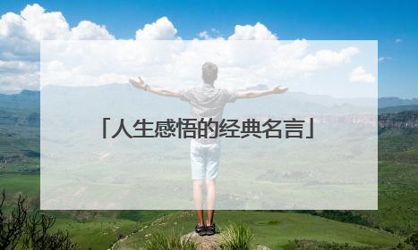 人生感悟的经典名言