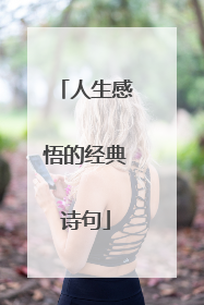 人生感悟的经典诗句