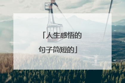 人生感悟的句子简短的