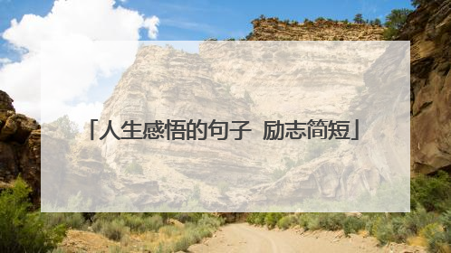 人生感悟的句子 励志简短