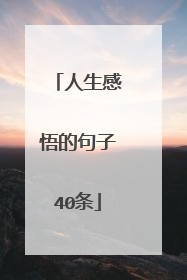 人生感悟的句子40条