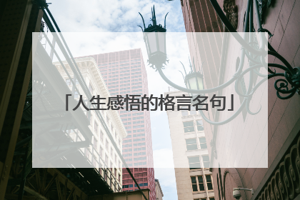 人生感悟的格言名句
