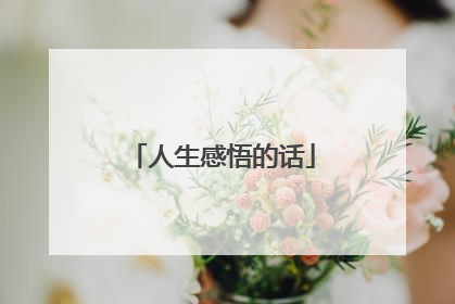 人生感悟的话