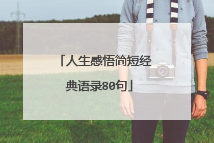 人生感悟简短经典语录80句