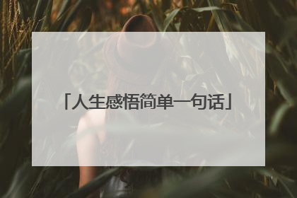 人生感悟简单一句话