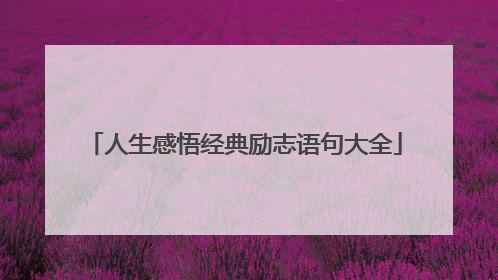 人生感悟经典励志语句大全