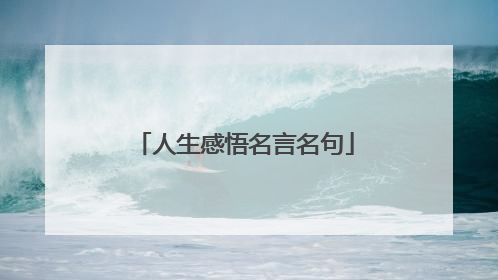 人生感悟名言名句