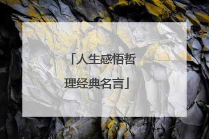 人生感悟哲理经典名言