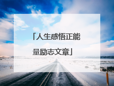 人生感悟正能量励志文章
