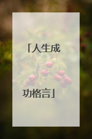 人生成功格言