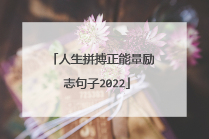 人生拼搏正能量励志句子2022