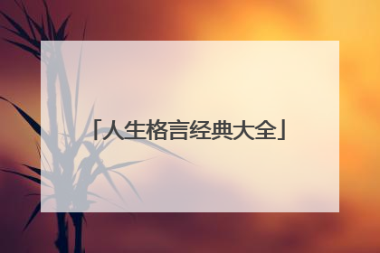 人生格言经典大全