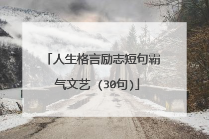 人生格言励志短句霸气文艺 (30句)