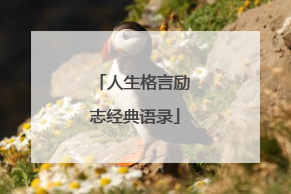 人生格言励志经典语录