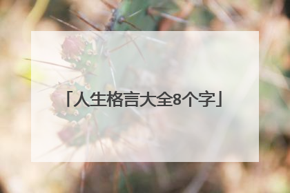 人生格言大全8个字