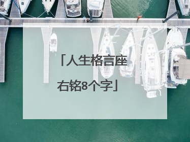 人生格言座右铭8个字