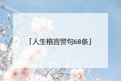 人生格言警句68条
