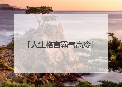 人生格言霸气高冷